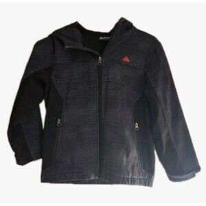 Snozu Performance Boys  Jacket Size 7 Black Warm Inside Full Zip Front Hooded